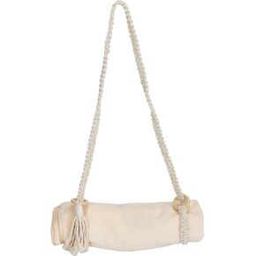 GORGECRAFT Macrame Yoga Mat Carrying Strap Yoga Mat Sling Carrier Blanched Almond Adjustable Travel Tassel Crossbody Braided Cotton Yoga Carry Straps Sling for Yoga Sport Carrying Outdoor