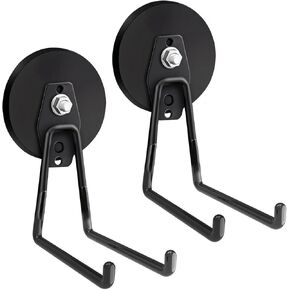 Heavy Duty Magnetic Hooks,Strong Large Magnet Hooks for Power Drill,Extension Cord, Hose,Pegboard,Garage, Workshop,2 Pack Magnetic Storage Hooks for Hanging