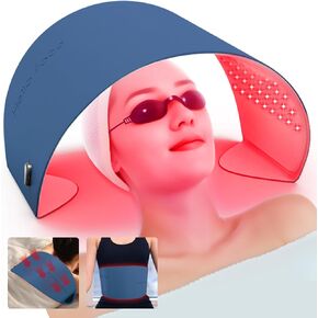 Multifunction Red Light Therapy for Face and Body, 850nm Near-Infrared Light Therapy Tool Skin Care Equipment at Home, Red Light Therapy Lamp with Leather Material, Waterproof, Blue