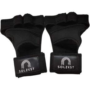 Weight Lifting Workout Gloves with Wrist Wraps for Men and Women, Black