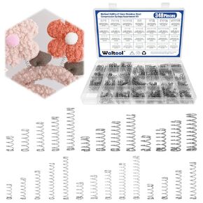 348Pcs 27 Sizes Compression Springs Assortment Kit, Stainless Steel Spring for Electrical Equipment Repairing