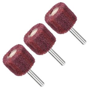 Abrasive Wheel, 50mm x 25mm (H x W) 6mm Shank, Scouring Pad High Efficiency Polishing Wheels Red - (Applications: for Polishing Derusting Grinding), 3 Pieces