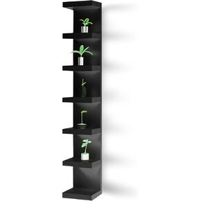 Wall Shelf Unit, 7 Tier Wall Shelves, Vertical Column Shelf Storage Home Decor Organizer Design Utility Lack Shelving, Design for Bedroom Living Room, 11 3/4x74 3/4, (White)