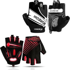 BIKINGMOREOK Bike Gloves Bicycle Cycling Gloves MK121-one pair（Red-X-Large） Bike Gloves Bicycle Cycling Gloves MK098-one pair -（Black-X-Large）