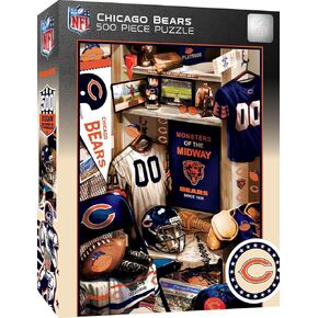 MasterPieces Game Day 500 Piece Jigsaw Puzzle for Adults - NFL Chicago Bears Locker Room - 15"x21"