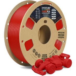 OVERTURE Turbo PLA Filament 1.75mm Rapid PLA Filament High Speed 600mm/s, 1KG Cardboard Spool (2.2lbs), Dimensional Accuracy +/- 0.02mm, Fit Most FDM Printer (Marble Gray)