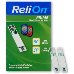 Relion Test Strips - Prime and Platinum Diabetes Glucose Meter 50 Counts (Pack of 1), Boxed by Fusion Shop Store
