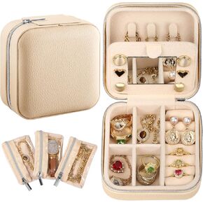 Bistup Travel Jewelry Case - Small Jewelry Organizers and Storage Box for Women Girls Teens Cute Traveling Jewelry Holder with Mirror Little Tiny Compact Flower Floral Modern Unique Aesthetic Pretty