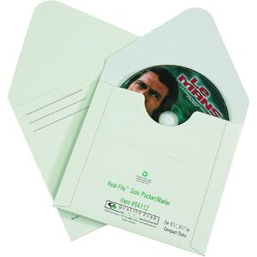 BOX USA BMM1145 Fibreboard CD Mailers, 5 1/8" x 5", White (Pack of 100)