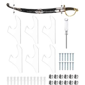 uxcell 3 Sets Light Saber Wall Mount Holder Acrylic Light Saber Stand Wall Display Racks for Light Saber Sword Placement Displaying, Transparent