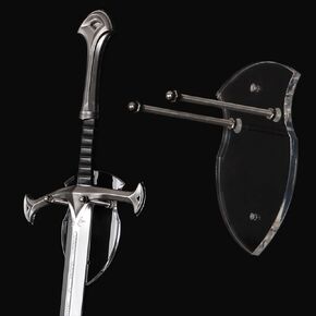 WANLIAN Sword Cards Sword Stand Wall Mounted Sword Wall Card Acrylic Sword Wall Display Card Shield Sword Stand with Hardware (1 piece black)