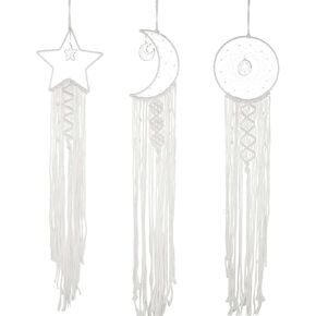 DAJAVE 3 Pack Dream Catcher Moon Sun Star Design, Handmade Dream Catcher Kits, Woven Dream Catchers for DIY Craft Dream Catcher Making Home Wall Decoration