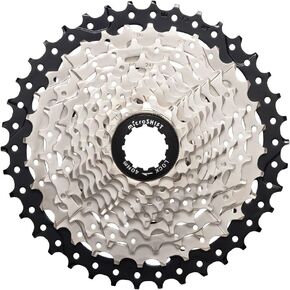 microSHIFT Sword Cassette - 10 Speed, 11-38t, Full Steel Construction, Satin Nickel, Silver