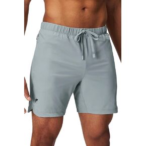 Fabletics Men's The One Short, Training, Swimming, Lightweight, Quick-Dry, Zip Pocket, Stretch Woven, 5" Inseam, M, Shadow Grey