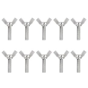 M8 x 20mm Wing Nuts Bolts, 304 Stainless Steel Butterfly Wing Bolts, Heavy Duty Hand Twist Tighten Fasteners Parts Screws for DIY Tools, Pack of 10