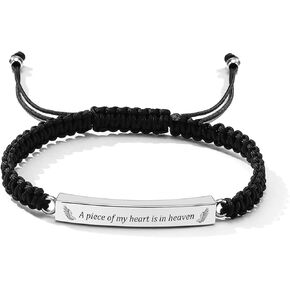 Hisatan Personalized Customized Woven Cord Cremation Cube Urn Adjustable Bracelet Memorial Ashes Holder Keepsake