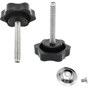 4 pcs M6x25mm Hex Shaped Male Thread Metal Clamping Hand Star Knobs,Plastic Hex Shaped Clamping Knob Handle Hand Tightening Screw for Umbrella Base Replacement,with Flat Washer