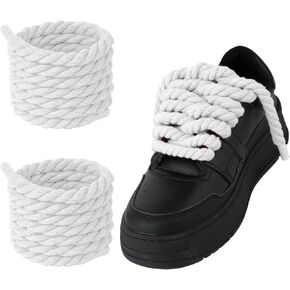Thick Rope Shoe Laces for A F-1, 1 Pair Round Cotton Chunky Twisted Shoelaces Replacement for A F-1