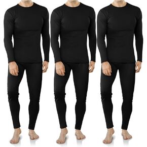 VZV 3 Sets Thermal Underwear for Men Fleece Lined Long Johns Mens Thermals Top And Bottom Set Base Layer Men for Cold Weather in Kuwait