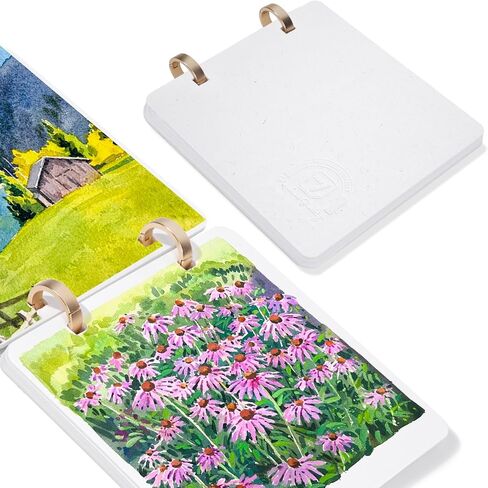 Lightwish Square Watercolor Journal,Cold Press,140lb/300gsm,Acid-Free,100% Cotton Watercolor Paper Sketchbook,20 Sheets,7.48 * 7.48 in,Ideal for Artists and Students in Saudi Arabia