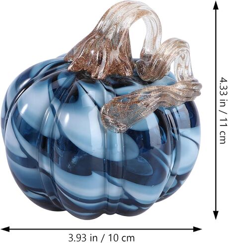 Veemoon Halloween Glass Pumpkin Decoration Crystal Pumpkin Ornament Hand Blown Clear Glass Desktop Decor for Fall Harvest Halloween Thanksgiving Party in Saudi Arabia
