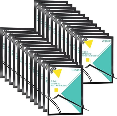 Magnetic Sign Holder 8.5 x 11 Wall Mount, Self Adhesive Display Picture Frames with Strong Magnetic Border and Clear PVC, Document Poster Paper Holder for Home Office Store, 3 Pack in Saudi Arabia