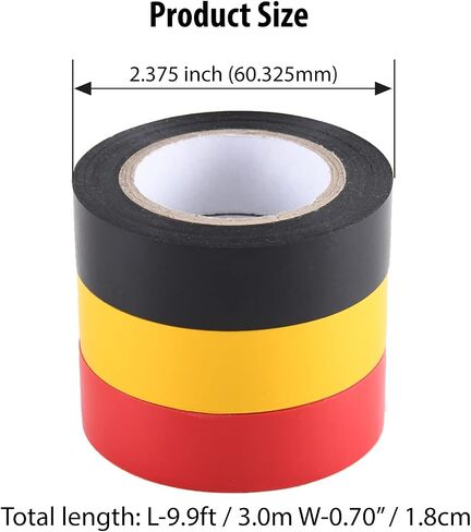 Kingman Electrical Tape (12 Rolls per Pack) Assorted Colors 3/4 Inch by 6.6 Feet (1 Pack) in Saudi Arabia