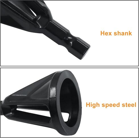 BokWin 2 Pcs External Chamfering Tool Hex Shank Chamfer Deburring Tool High Speed Steel Burr Removal Tool for Metal Bolt(Black) in Saudi Arabia