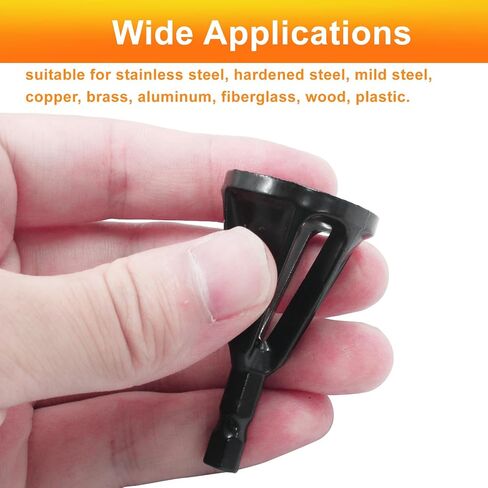 BokWin 2 Pcs External Chamfering Tool Hex Shank Chamfer Deburring Tool High Speed Steel Burr Removal Tool for Metal Bolt(Black) in Saudi Arabia