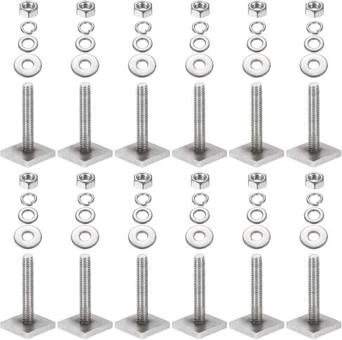 PATIKIL T Slot Bolts M6 x 35mm, 12 Set Square Head T Bolts Roof Rack Stainless Steel T Track Bolts with Nut Washers for Bike Ski Kayak Rack in Saudi Arabia