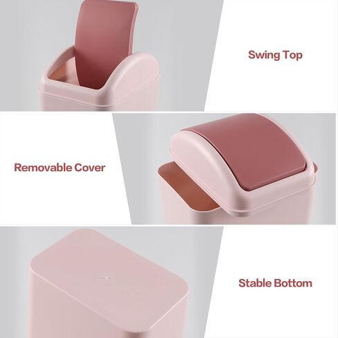 12 L Slim Garbage Can, Small Plastic Trash Can with Swing Lid, 1 Pack (Blue) in Saudi Arabia