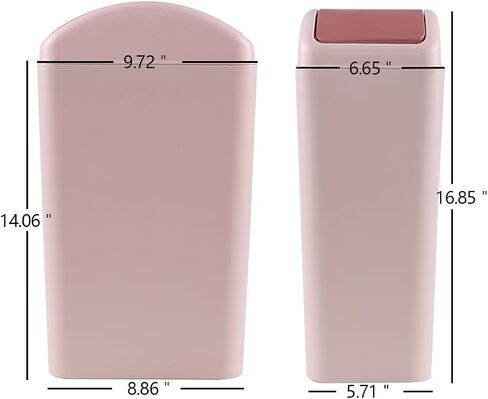 12 L Slim Garbage Can, Small Plastic Trash Can with Swing Lid, 1 Pack (Blue) in Saudi Arabia