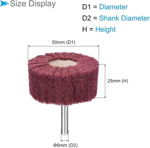 Abrasive Wheel, 50mm x 25mm (H x W) 6mm Shank, Scouring Pad High Efficiency Polishing Wheels Red - (Applications: for Polishing Derusting Grinding), 3 Pieces in Saudi Arabia