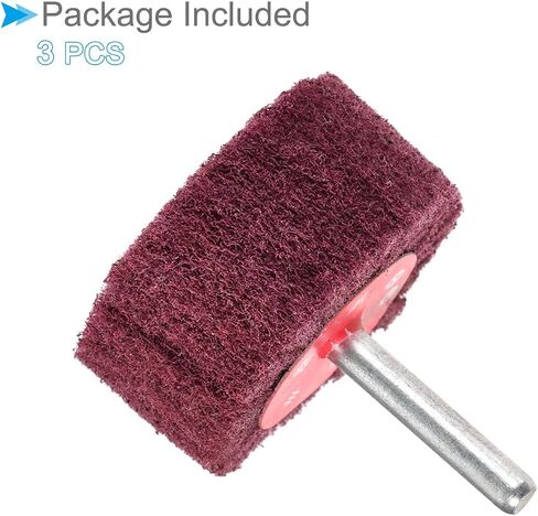 Abrasive Wheel, 50mm x 25mm (H x W) 6mm Shank, Scouring Pad High Efficiency Polishing Wheels Red - (Applications: for Polishing Derusting Grinding), 3 Pieces in Saudi Arabia