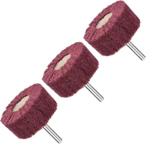 Abrasive Wheel, 50mm x 25mm (H x W) 6mm Shank, Scouring Pad High Efficiency Polishing Wheels Red - (Applications: for Polishing Derusting Grinding), 3 Pieces in Saudi Arabia