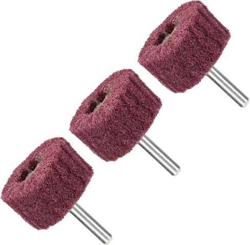 Abrasive Wheel, 50mm x 25mm (H x W) 6mm Shank, Scouring Pad High Efficiency Polishing Wheels Red - (Applications: for Polishing Derusting Grinding), 3 Pieces in Saudi Arabia