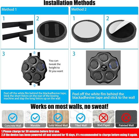 Music Boxing Machine, 2024 Smart Bluetooth Interactive Wall-Mounted Punching Trainer with Gloves, Home Workout & Agility Training Equipment for Kids and Adults in Saudi Arabia