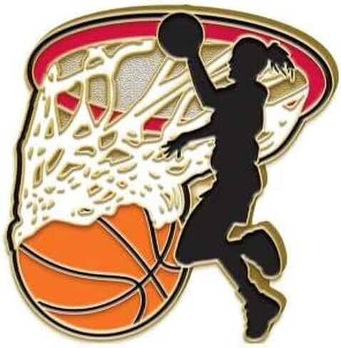 Crown Awards Basketball Pin - 1.25" Women and Girls Jump Shot Basketball Enamel Lapel Pin Prime in Saudi Arabia
