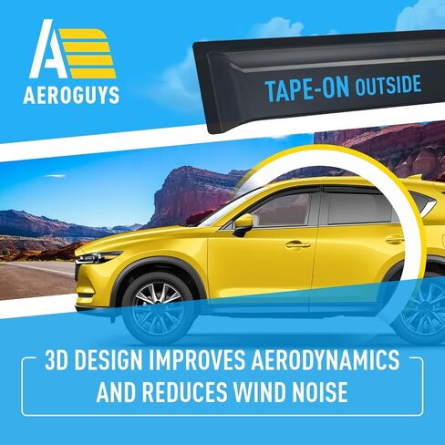Extra Durable Window Deflectors Tape-On Window Visors Rain Guards Fit for Kia Sportage 2017-2022, Sun Visors, Wind Vent Visors, Window Vent Shades, Exterior Car Accessories - 4 pcs. AG0091 in Saudi Arabia