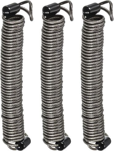 3 Pack Disc Lock Security Steel Cable - Plastic Coated Spring Reminder Wire Anti-Theft Rope, Apply to Outdoors Protection (2.5mmx1m, Red) in Saudi Arabia