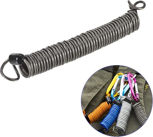 3 Pack Disc Lock Security Steel Cable - Plastic Coated Spring Reminder Wire Anti-Theft Rope, Apply to Outdoors Protection (2.5mmx1m, Red) in Saudi Arabia