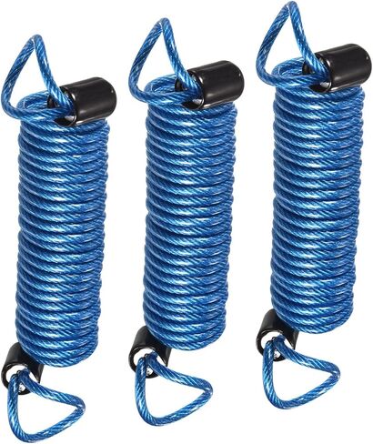 3 Pack Disc Lock Security Steel Cable - Plastic Coated Spring Reminder Wire Anti-Theft Rope, Apply to Outdoors Protection (2.5mmx1m, Red) in Saudi Arabia