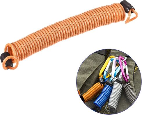 3 Pack Disc Lock Security Steel Cable - Plastic Coated Spring Reminder Wire Anti-Theft Rope, Apply to Outdoors Protection (2.5mmx1m, Red) in Kuwait