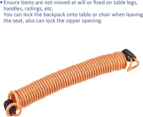 3 Pack Disc Lock Security Steel Cable - Plastic Coated Spring Reminder Wire Anti-Theft Rope, Apply to Outdoors Protection (2.5mmx1m, Red) in Kuwait