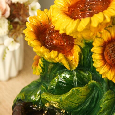 Tabletop Water Fountain Indoor Meditation Desk Fountain Exquisite Waterfall Fountain Themed Sunflower Tabletop Fountain,Housewarming Gift Home/Office Decor(Sun) in Saudi Arabia