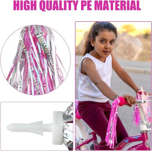 جرس الدراجة، جرس الدراجة للأطفال مع قطعتين من أشرطة الدراجة باللون الأرجواني لديكورات الدراجة للفتيات، جرس دراجة أكثر أمانًا ينبعث من الجرس اللطيف مع شرابات الدراجة للفتيات in Kuwait