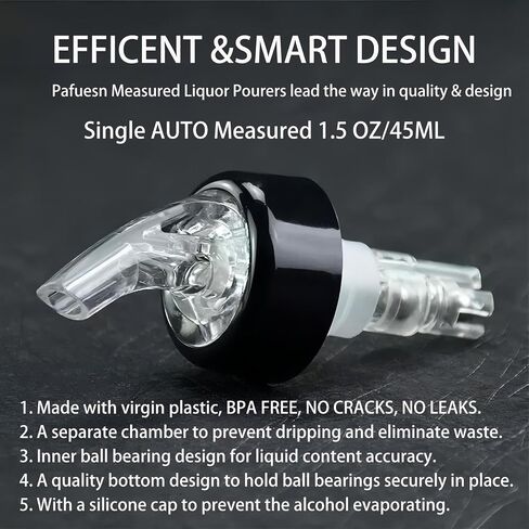 3 Pack Measured Liquor Pour Spout, Liquor Bottle Pourers, Measure Pour Spout for Liquor Bottles, Bottle Pourers for Alcohol, Shot Pourer Cocktail Liquor Dispenser Bar Bartending Tool -1oz/30ml in Saudi Arabia