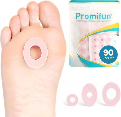 Corn Cushions for Toes and Feet - Callus Cushions to Protect Sore Spots with Foam Padding - Self-Stick Adhesive Pads - Relief Pain, Pressure and Friction from Shoes (Pink, 90 Count) in Kuwait