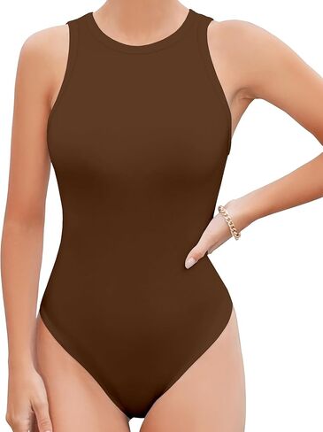 بدلة للجسم بدون أكمام من UNTYHOTS للنساء برقبة دائرية ورقبة عالية بدون أكمام in Kuwait