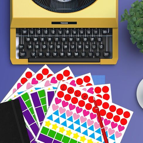 2016 PCS Colored Shape Stickers 10 Colors 6 Shape Dot Stickers Color Coding Labels for Classroom,Office,Etc(Round,Hearts, Stars,Triangle,Square,Rectangle) in Saudi Arabia